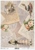 Papel de decoupage vintage, letras, tintero, rosas, dama con ventilador*Винтажная бумага для декупажа, письма, чернильница, розы, дама с вентилятором*Vintage Decoupage Papier, Briefe, Tintenfass, Rosen, Dame mit Fächer